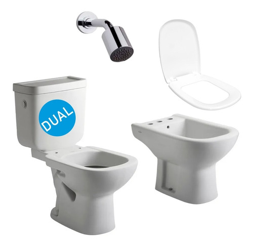 Juego Baño Ferrum Bari Inodoro Deposito Bidet Asiento Ducha