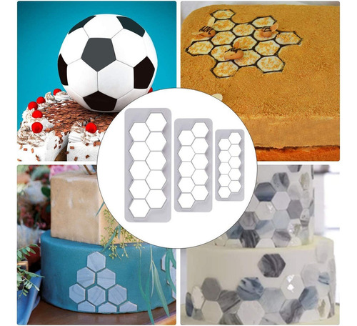 9 Piezas Cortador Galletas Molde Hexagonal Fondant De Fútbol