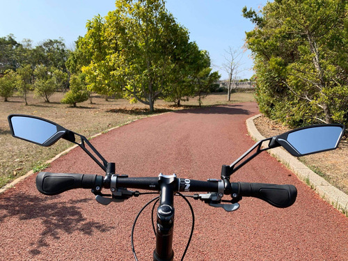 Espejo De Bicicleta Meachow Me-003 Resistente A Arañazos Lado Izquierdo Azul