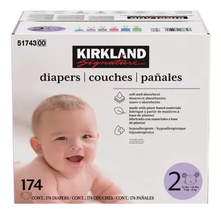 Caja De Pañales Desechables Unisex Etapa 2 Kirkland