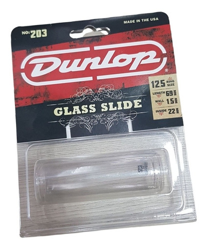 Slide Guitarra Dunlop Vidro 203 Diâmetro De 22mm Original !!