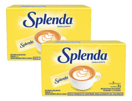 Splenda Endulzante 25 Sobres X 2 Cajas De 25 G Cada Una