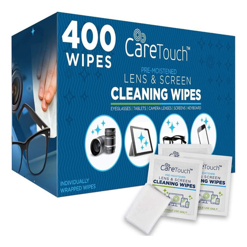 Care Touch Lens Cleaning Wipes | 400 Pre-moistened And Indiv