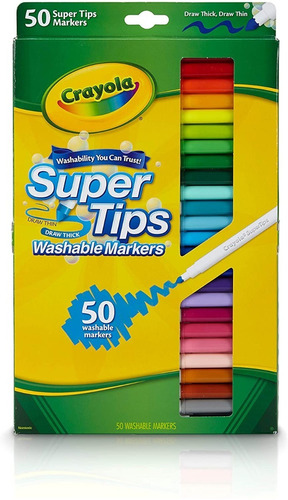 Crayola Marcadores Lavables 50 Super Tips Para Niños