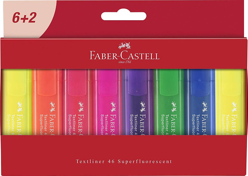 Destacador 8 Colores Fluor Faber Castell