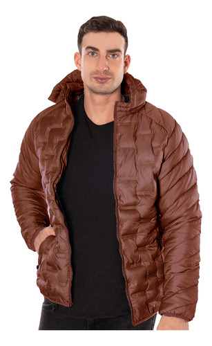 Chamarra Para Hombre Acolchada Ligera Con Gorro Desmontable
