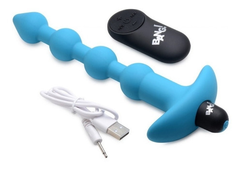Bolas Anales Vibradoras De Silicona Anal Beads Bang Azul Color Celeste
