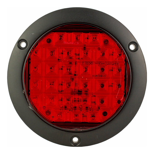 Plafón Redondo Rojo 30 Leds Base Negra Tráiler Tunelight