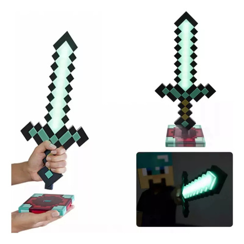 Kkl Juguete De Espada Y Púa De Minecraft Para Niños Luminous