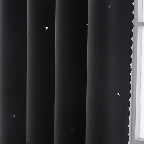 Y 2pzs Cortinas Black Out Decorativas Con Estrellas