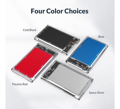 Funda Para Disco Duro Usb 3.0 De 2,5 Pulgadas, Color Platead