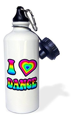 Botella Agua 3drose I Love Dance Arcoíris