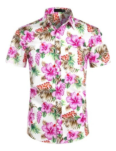 Camisas De Playa Con Estampado Floral Para Hombre, Manga Cor