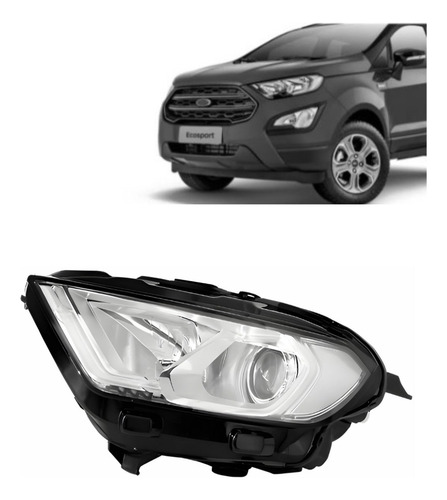 Farol Esquerdo Ecosport 18/21 Projetor Led Xênon Foco Duplo