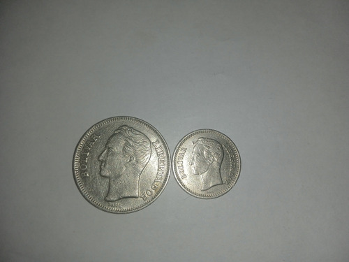 Monedas De 1 Bolívar De 1967 Y 25 Céntimos De 1965 