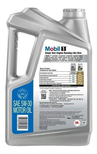 Imagen 3 de 3 de Aceite Mobil 1 5w30 100% Sintetico Garrafa 4.73lt