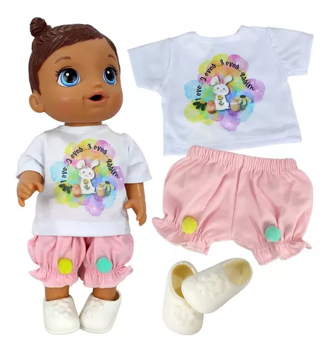 Kit Roupa Boneca Baby Alive 5 Peças - Flor Limão em Promoção na