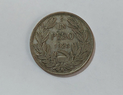 Moneda 1 Peso 1925 Casa Moneda Chile Plata Cóndor