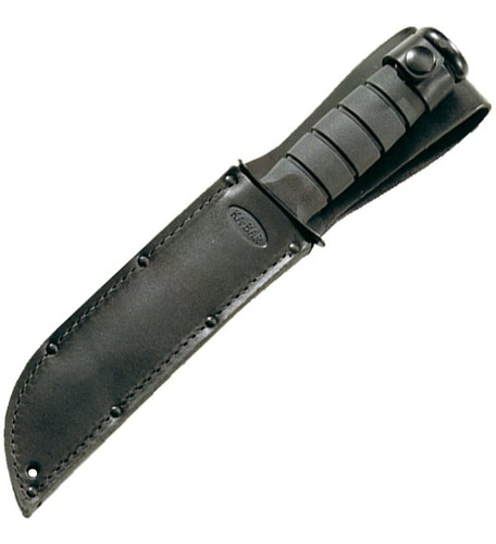 Cuchillo De Filo Recto Ka-bar Con Funda De Cuero, Negro