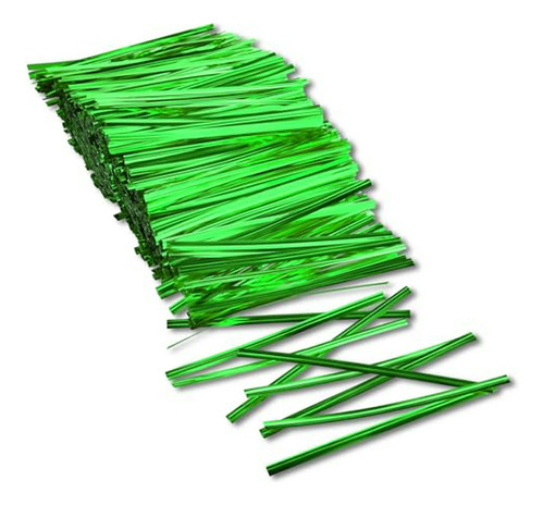 1000pcs Lazos Retorcidos Metálicos Reutilizables, Verde