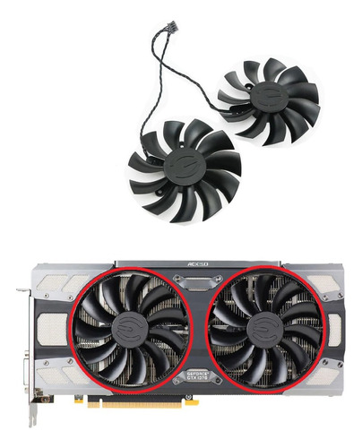 Cooler Para Evga Dual Gtx 1070 1080 Ftw2 - 95mm Pld10015b12h