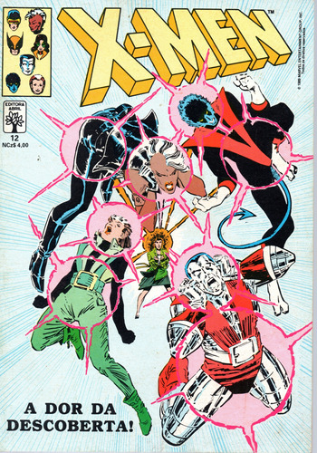 X-men N° 12 - A Dor Da Descoberta! - 68 Páginas Em Português - Editora Abril - Formato 13,5 X 19 - Capa Mole - 1989 - Bonellihq Cx01 Fev24