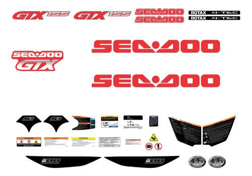 Kit Adesivo Jet Ski Sea Doo Gtx 155 2010 2011 2012 Etiquetas