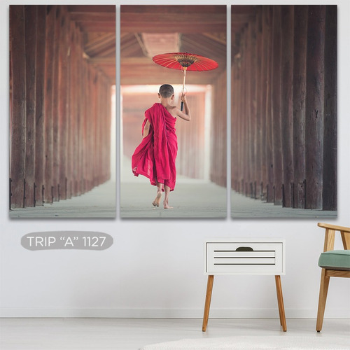 Imagen 4 de 10 de Cuadros Fotos Ciudades Triptico Paisajes Moderno 90x100 Tela