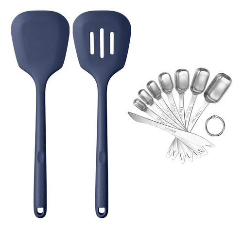 Juego 8 Espátulas Silicona 600ºf, 13.6 Ranurada Cucharas C