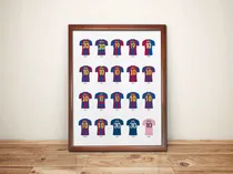 Comprar Cuadro Decorativo Camisetas De Messi En Carrera En Clubes   