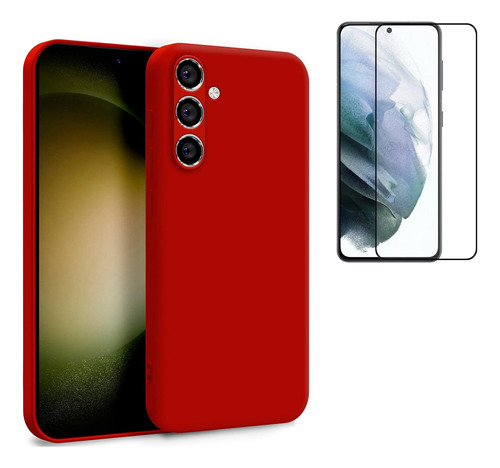 Carcasa Para Samsung + Mica (silicona Con Protección Cámara)