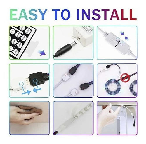 Imagen 2 de 3 de Tiras De Led 5m Luces Led Rgb 5050 Control