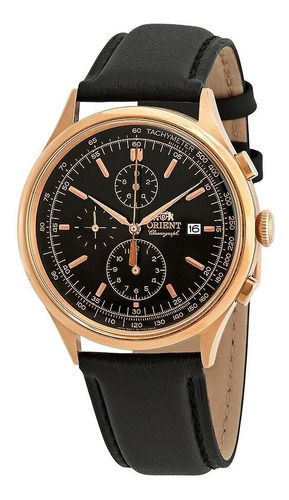 Reloj Orient Cronómetro De Cuero En Rosé Ftt0v001b