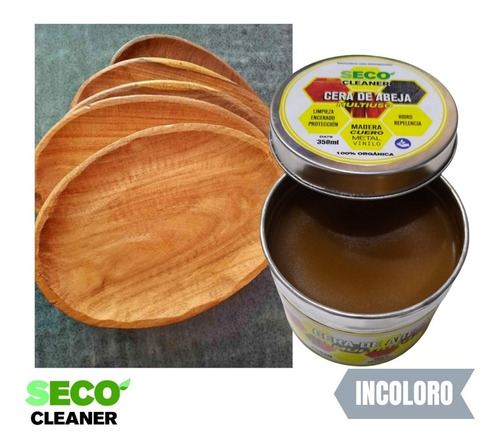 Imagen 5 de 8 de Cera De Abeja 350ml Cura Madera Cruda Tabla De Picar Mate