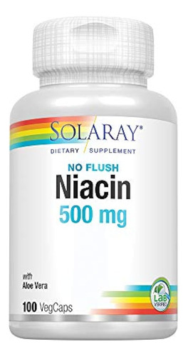 Solaray Niacin No Flush Capsules 500 Mg 100 Count