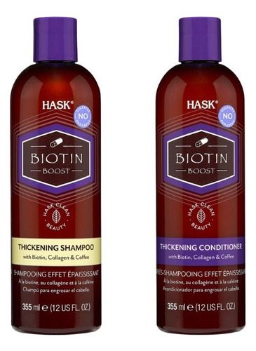 Hask Shampoo Biotin Boost + Acondicionador 355 Ml