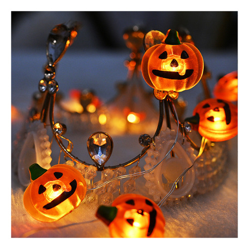 Serie De Luces 1m 10led Decoracion Halloween Calabazas