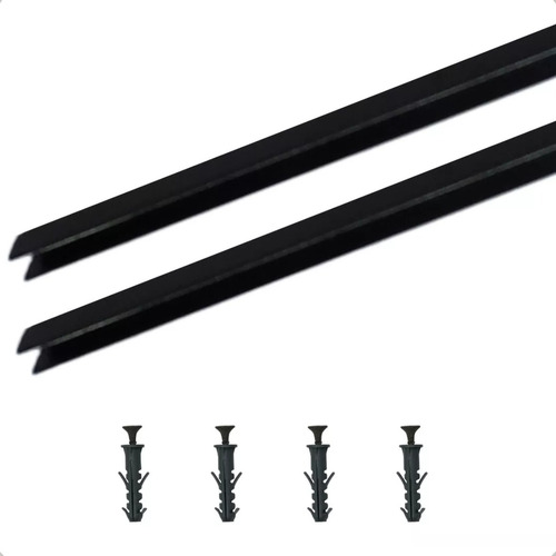 Perfil U Para Neon De Led 8x12mm Preto 2x1m Rischio Ilunato