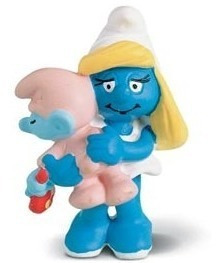 Smurfette With Baby - Miniatura Imp. Schleich Smurfs - Nova!