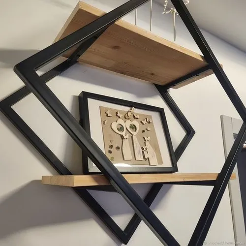 Repisa De Pared En Hierro Y Madera Blanco