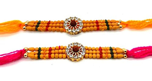 Rakhi Para Brother, 2 piedra Con Rudraksha Rakhi Hil