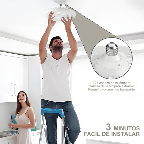 Ventilador De Lámpara Multifunción Foco Led De 30 W