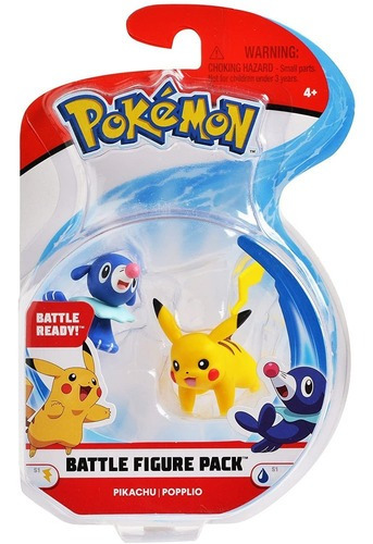 Figura De Batalha Pokemon Pack Pikachu E Popplio Dtc 4842