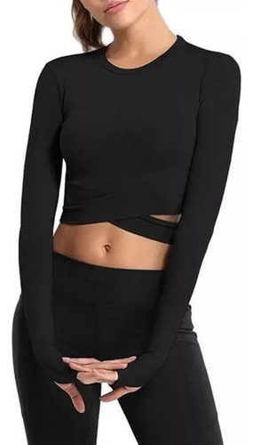 Camiseta De Manga Larga For Mujer Sport Yoga Top