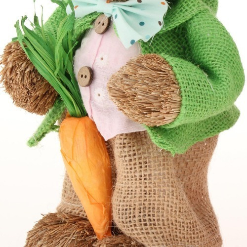 1 Par Conejo De Paja 35cm Adornos De Fiesta Decoración Pascu