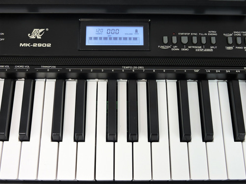 Teclado Musical Meike 61 Teclas Mk-2902 Midi- Sensitive Cor Preto