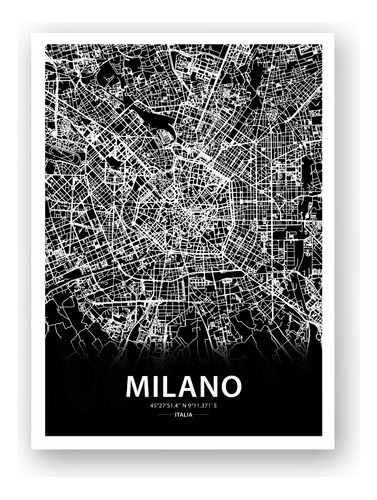 Cuadro Mapa Ciudad Personalizado Poster Impreso Con Marco