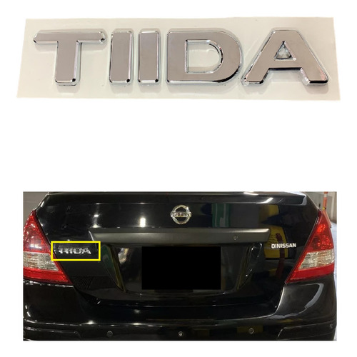 Emblema Palabra Tiida  De Nissan Cromado Original