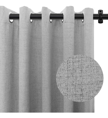 Cortinas  100% Opacas Para Puerta Corredera,  De Lino Fr2dc