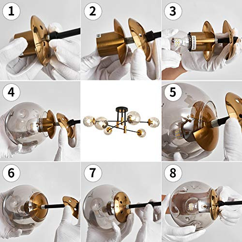 Lampara De 6 Luces De Techo Moderna De Montaje Empotrado 6light